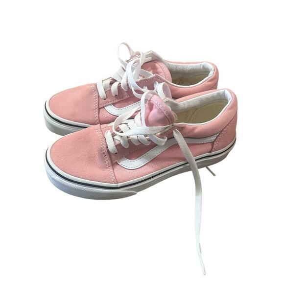 Vans Kids Old Skool Powder Pink White sneakers size 1.5 - Picture 1 of 12